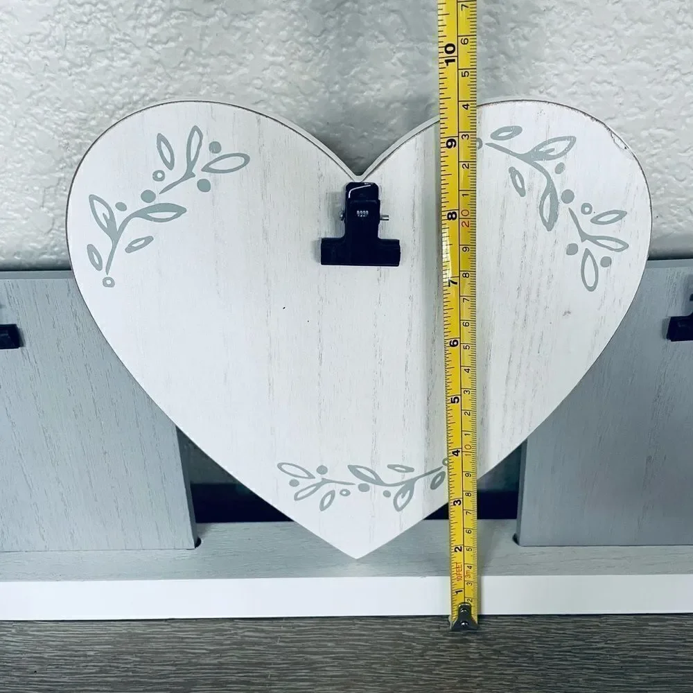 Farmhouse Heart Wooden Clip Picture Frame Display